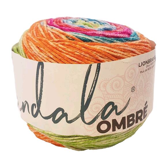 1 Skein Lion Brand Mandala Ombre Yarn-Happy 5.3oz / 344 yd - Picture 1 of 8